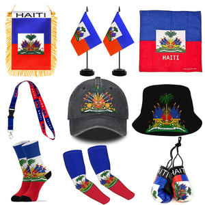 NUOXIN Factory Enthusiastic Selling National Flag Design Products Haitian Flag Hat Bandana for National Day