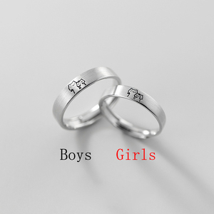 Bagues de bijoux de mariage personnalisées pour la Saint-Valentin Bagues en alliage avec chat animal Anneaux de couple à ouverture réglable Vente en gros - Product Image 2