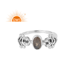 Anillo de labradorita natural, joyería de piedras preciosas, venta al por mayor, anillo de diseñador de Plata de Ley 925 oxidado antiguo, Colección Vintage - Product Image 1