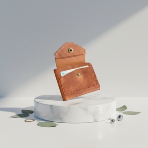 Porte-cartes de crédit vintage unisexe en cuir véritable Crazy Horse, anti-vol RFID, motif personnalisé, court et portable - Product Image 6