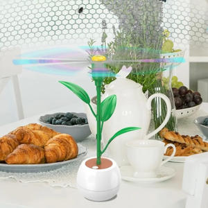 Ventilateurs de table pliables en forme de pot de fleurs, prêts à être expédiés, alimentés par deux batteries, fonctionnement silencieux pour usage domestique - Product Image 3