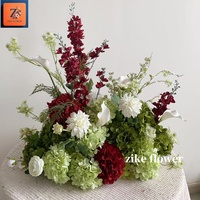 Arrangement floral artificiel, lys blanc bordeaux en soie, centre de table floral, décoration de table de mariage, fleurs artificielles, maison, hôtel