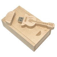 Memorias USB 2.0 de 8GB con Forma de Guitarra de Madera, Madera de Arce y Bambú, Pendrive de 32GB, Memoria USB de 64GB con Caja de Madera