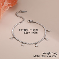 Ensemble collier et bracelet Novirassine en acier inoxydable plaqué or 18 carats avec strass, chaîne triple rangée en étoile, bijoux élégants pour femmes