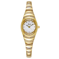 Montre-bracelet Gedi de luxe plaquée or avec strass pour femme, mouvement à quartz, bracelet fin en acier, étanche, bijou de poignet pour femme