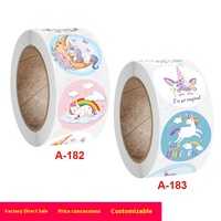 Rouleau d'autocollants adhésifs mignons en forme d'animaux de dessin animé, récompense encourageante pour les enseignants et les élèves, pour journal, bougies, artisanat, cadre photo 'Merci'