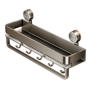 Blue Vine Bathroom <b>Storage</b> Rack Suction Mounted Rectangular Durable Wall Mount Shelf For <b>Bath</b> Towel Soap <b>Storage</b> - Product Image 3