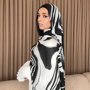 Châle Hijab en modal ombré imprimé personnalisé Léger Respirant Doux Georgette pour les femmes musulmanes Écharpe en modal de qualité supérieure Tudung - Product Image 3