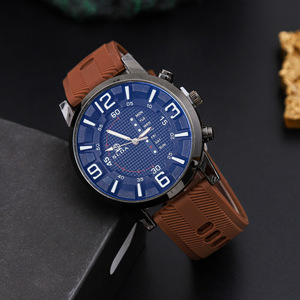 Men's silicone strap <b>watch</b>, casual trendy student quartz <b>watch</b>, men's fashionable and personalized wristwatch wholesale. - Product Image 5