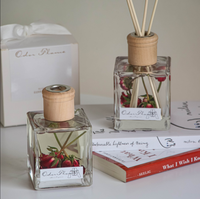 Diffuseurs à roseaux en verre coloré carré de 200 ml