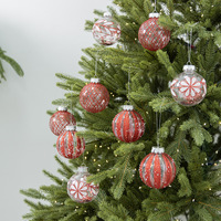 Boule de Noël transparente ajourée ornée de perles de diamant étincelantes, pendentif en plastique, ornement suspendu, toutes couleurs, vente en gros directe usine