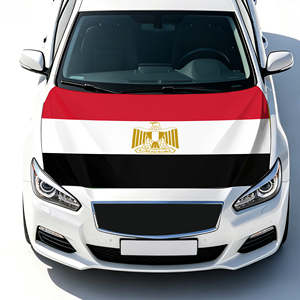 Bandera para Capó de Coche Personalizada al por Mayor, Diseño <span class=keywords><strong>Egipto</strong></span>, 130x150 cm, con Cordón Elástico, Protección UV, Ideal para Coches Medianos - Product Image 1