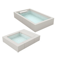 YSSPA Rattan-Geflecht Aufstellpool für Kinder mit LED-Beleuchtung Heizung Filtrations- und Desinfektionssystem