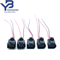 4D0971992A Konektor Injektor Bahan Bakar VAG 2 Pin Female 3.5mm dengan Kabel Pigtail untuk Audi VW