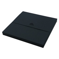 Boîte d'emballage en papier kraft noir personnalisée, poche pour t-shirt, sous-vêtements, boîte en papier pliable pour vêtements avec manchon de marque personnalisé