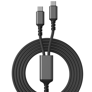 Câble USB C vers USB C 2-en-1 140W PD 3.1 à charge rapide avec puce E-Marker, tressé en nylon, double Type-C, avec logo personnalisé - Product Image 2