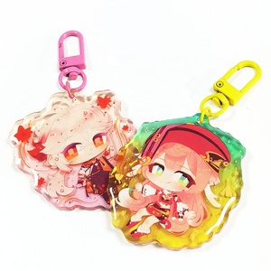 KUIEN Vente en gros personnalisé Transparent imprimé Anime Résine époxy Acrylique Charmes Porte-clés - Product Image 1