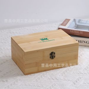 Caja de almacenamiento de madera rectangular Sir Boobatz con logotipo para organizar el escritorio y el té - Product Image 1