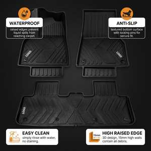 Tapetes de Auto Personalizados de Doble Capa Premium, Alfombras Tejidas para Tesla Model Y con Insignia de Aluminio y TPE - Product Image 2