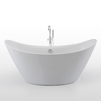 Baignoire autoportante noire en acrylique de haute qualité certifiée CE/CUPC, double extrémité, en forme de pantoufle, avec fonction bain à remous