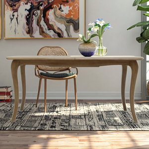 Colección de comedor Anastasia, mesa de comedor extensible que combina encanto y función para reuniones cálidas en estilo clásico - Product Image 1