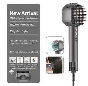 เครื่องหนีบผม 2in1 แห้งเร็ว 20MS พร้อมระบบดูแลเส้นผมด้วยแสงสีแดงแบบไอออนิก ปรับแรงลมและอุณหภูมิได้ มอเตอร์ไร้แปรงถ่าน หวีไดร์เป่าผม - Product Image 2