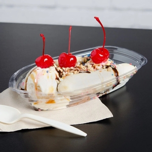 Plastic Food Tray 8OZ, 12OZ Clear Plastic Banana Split Boat