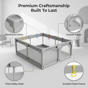 Box per Bambini Pieghevole in Tessuto Oxford con Telaio in Metallo, Fantasia Cartone Animato, Tappeto Gioco per Interni, Recinzione di Sicurezza per Bambini - Novità 2026 - Product Image 4