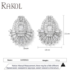 RAKOL SP3506 lindo en forma de pie Zirconia flor diseño colgante collar mujer joyería conjunto - Product Image 6