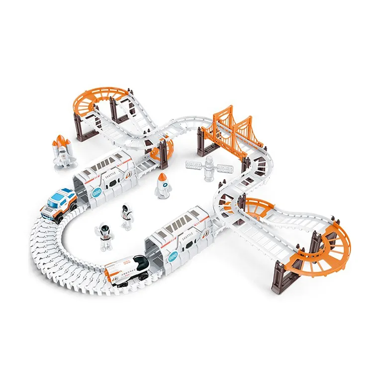 RC ของเล่นโมเดลรางรถไฟสำหรับเด็กรางรถสำหรับใช้ในอวกาศแบบทำมือ