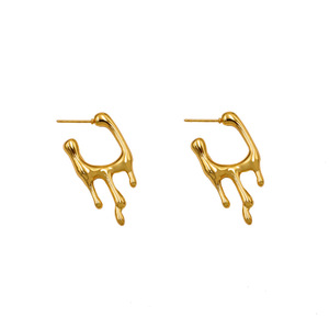Fashion Stud Earrings Oval Geometric Design Light Luxury Temperament Trendy Earrings Customizable - Product Image 4