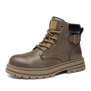 Custom <b>Men's</b> Steel Toe Comfort Lace-up Casual Boots 2026 Autumn Winter Leather Upper Mid-top Factory <b>Work</b> <b>Shoes</b> Waterproof - Product Image 4