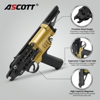 Pince à anneaux pneumatique CE ASCOTT SC760 C24 pour matelas en aluminium, agrafeuse pour rembourrage, outils à anneaux 15GA, pistolet pneumatique à anneaux en C