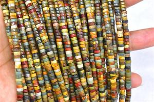 Piedras preciosas planas en forma de rueda redonda, cereza roja, jaspe, piedra Natural, discos Picasso Heishi, cuentas para la fabricación de joyas - Product Image 4