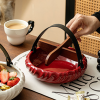 Nouveau Panier de Rangement Portable en Céramique Créatif pour Fruits et Bonbons, avec Compartiments pour Fruits et Légumes, Idéal pour la Maison