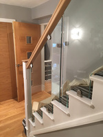 Pince à verre en acier inoxydable en forme de D, poteau carré à dos plat, garde-corps en verre, balustrades, mains courantes