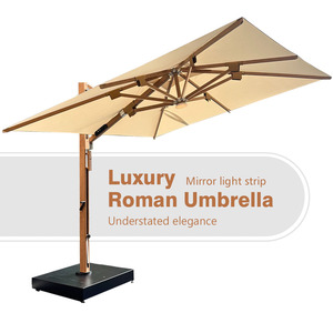 Base de Sombrilla de Aluminio Plegable Impermeable Cuadrada Moderna de Lujo y Alta Calidad con LED para Patio Exterior - Product Image 2