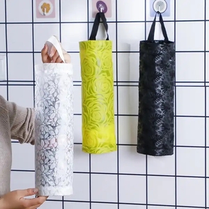 Garbage suspension storage plastic bag tissue kitchen wall -mounted grocery shelves home garbage bag organizer