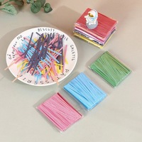 Attaches torsadées en fil métallique de qualité alimentaire, recouvertes de papier et de plastique, pour l'emballage de produits de boulangerie, de fleurs, de cadeaux et de sachets de biscuits (vente en gros)