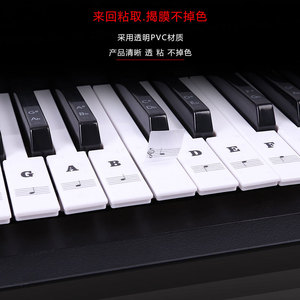 Piano Keyboard Sticker 88/61/54/49 <b>Keys</b> Transparent Note <b>Labels</b> For Electronic Piano Roll Up Keyboard Music Learning Aid - Product Image 2