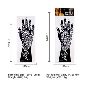 Stencil tatuaggio henné personalizzato all'ingrosso mano e braccio Design fiore impermeabile in vinile PVC indiano Stencil temporaneo Stencil adesivo - Product Image 5