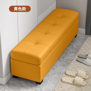 Contemporary Faux Leather <strong>Storage</strong> <strong>Bench</strong>, Tufted Top Hidden <strong>Storage</strong> Ottoman, Long Upholstered <strong>Bench</strong> <strong>for</strong> Living Room - Product Image 4