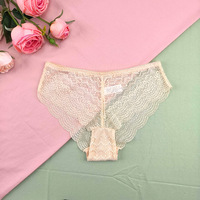 Pakaian Dalam Wanita Siap Kirim, Bikini Katun Organik Spandex, Bernapas, Pinggang Rendah, Seksi, Berlubang, Renda