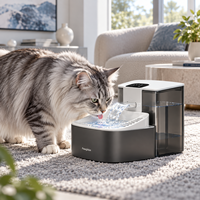 Fontaine à eau inclinable pour chat, distributeur d'eau pour animaux de compagnie, contrôle tactile, bol d'eau courante pour chats et chiens d'intérieur