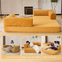 Canapé une place Yazhi moderne et minimaliste, rembourré en tissu avec éponge haute densité, pliable, mobilier transfrontalier
