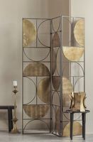 Paravent d'intérieur Decomonkey Fleurs 225x171 cm, 5 panneaux pliables, autoportant, style espagnol
