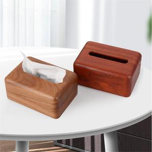 Caja de pañuelos de madera, color morado, madera de caoba, nogal negro, caja de almacenamiento multiusos duradera para el hogar - Product Image 1