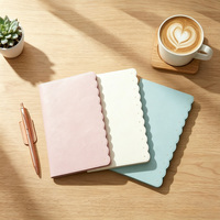Carnet A6 à bords festonnés mignon en cuir PU pastel, journal personnalisé avec logo, pour les amateurs de papeterie esthétique
