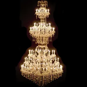 Роскошная хрустальная люстра K9 в форме свечи, Большая хрустальная лампа для Холла в вестибюле отеля