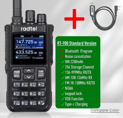 トランシーバー Radtel RT-900、8W フルバンド ハム無線トランシーバー 